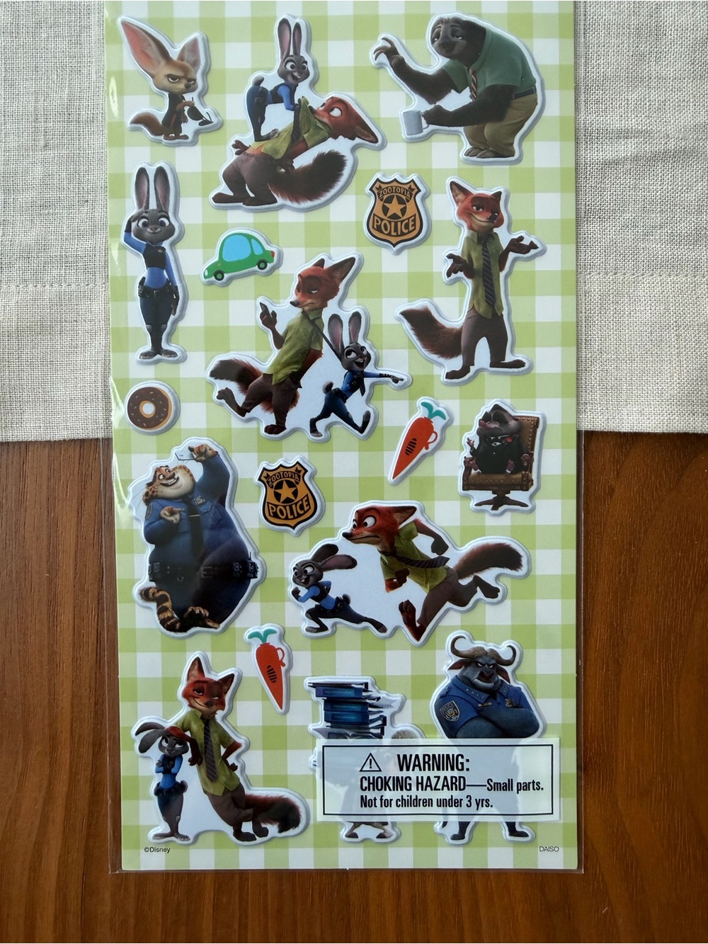 Daiso Zootopia Character Sticker Sheet from Japan